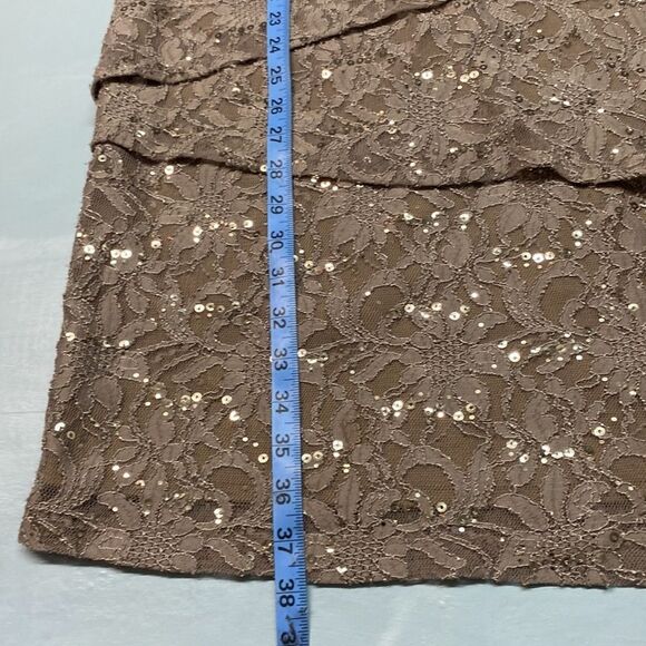 Sequined Layered Office Party Dress With Sleeves - Picture 10 of 13